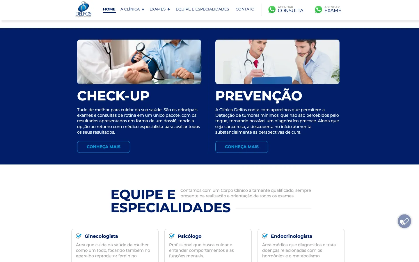 Mais abaixo na página inicial
