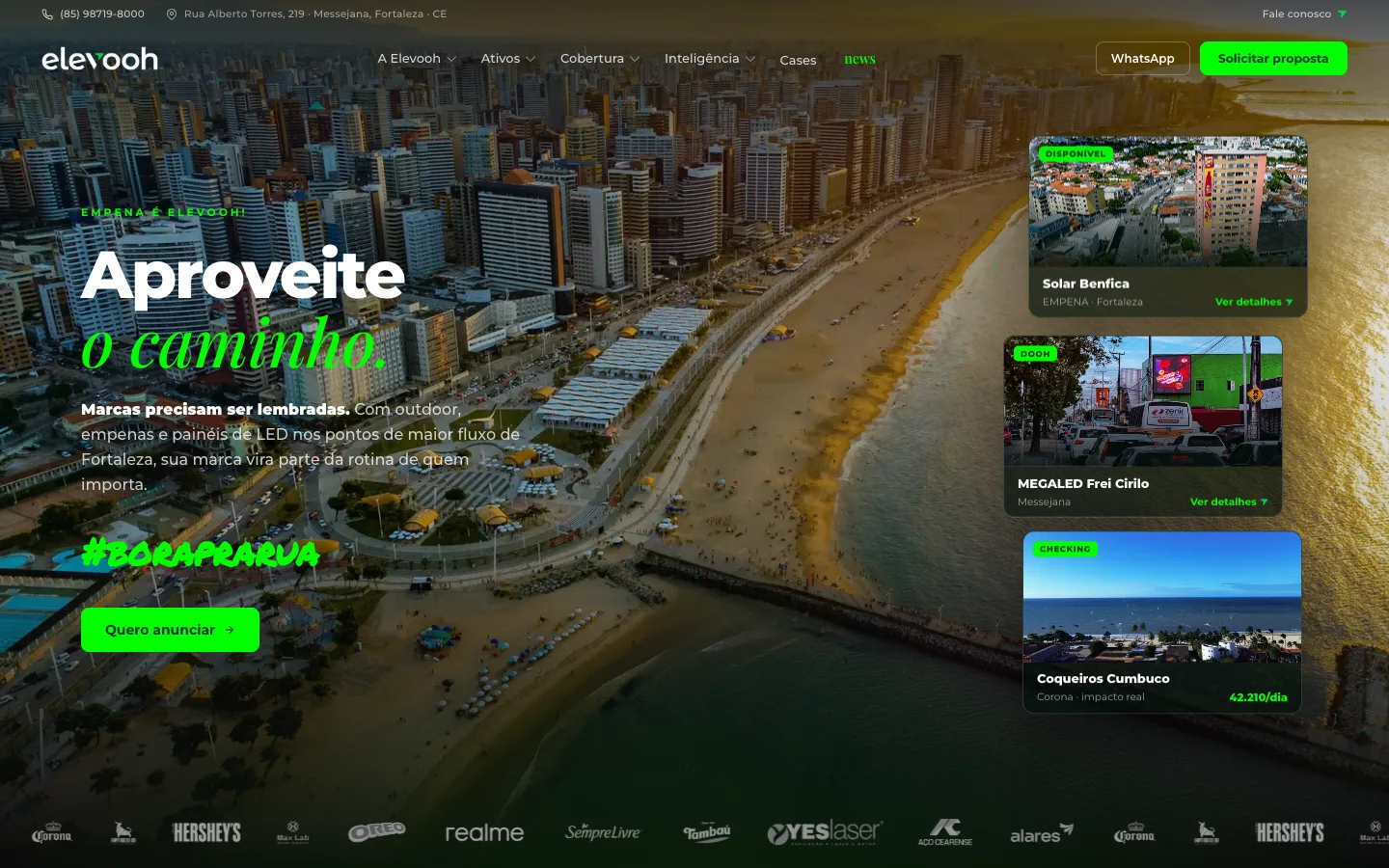 Página inicial do site da Elevooh