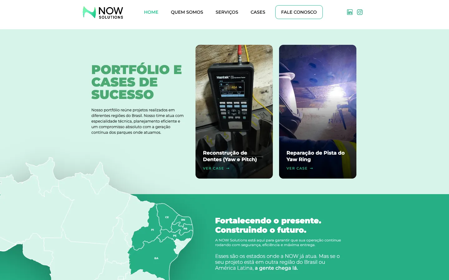 Mais abaixo na página inicial