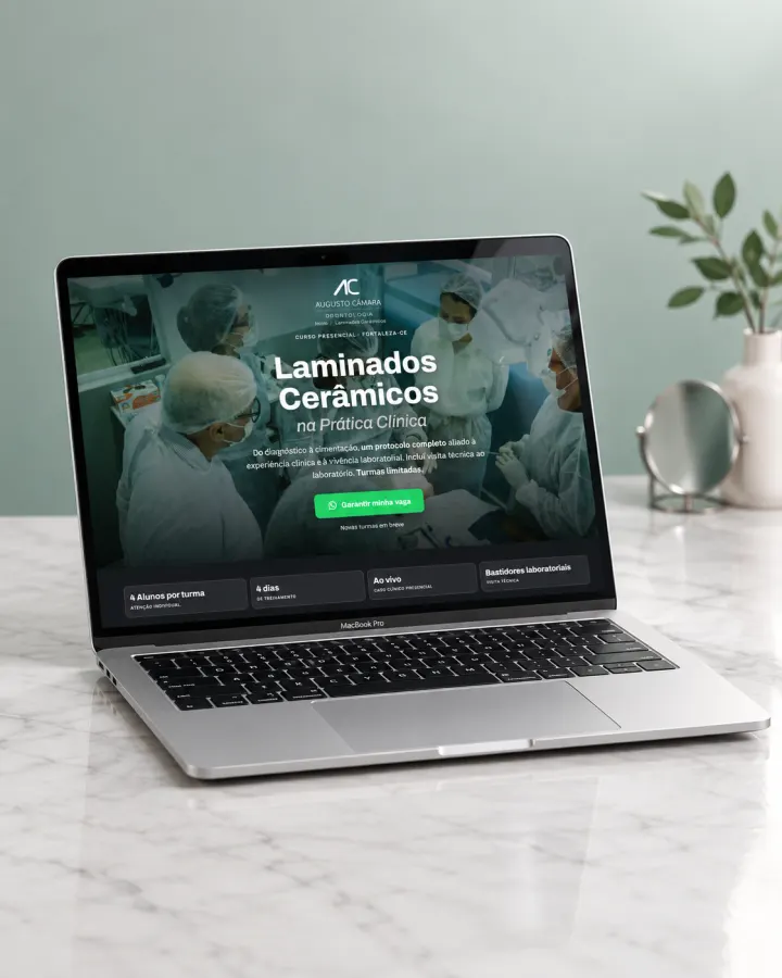 Landing page de Laminados Cerâmicos do Dr. Augusto Câmara