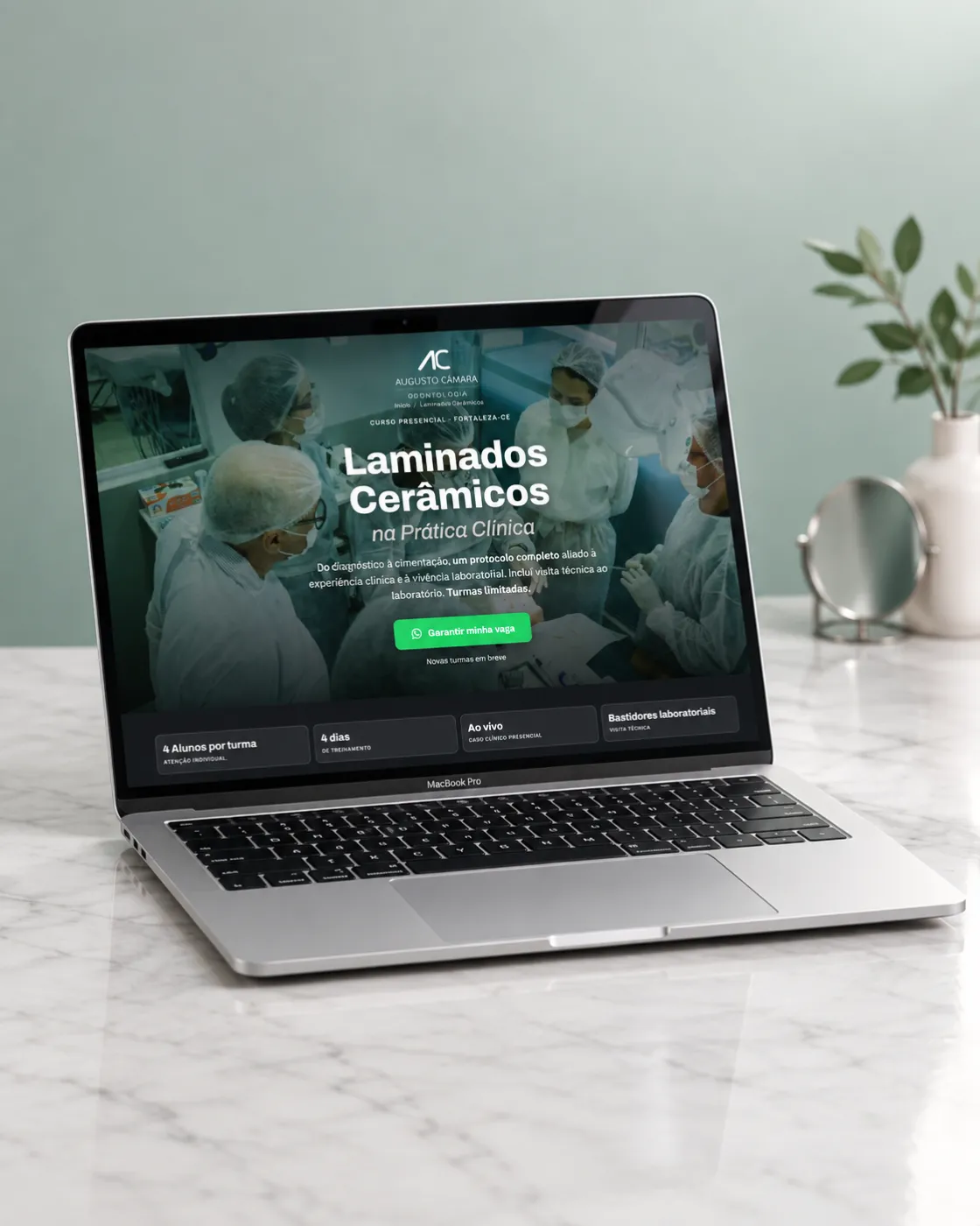 Landing page do Dr. Augusto Câmara com marcações